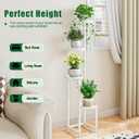 INGIORDAR Plant Stand Indoor Outdoor 4 Tier Metal Plant Shelf for Multiple Plants Corner Flower Holders for Living Room Balcony Bedroom Patio Garden, Black (White, 4-Tier)