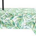 YiHomer Indoor Outdoor Tabletop for Spring Summer Decorations, Picnics and Dinner Parties - Stain and Water Resistant, Palm Leaves Dream, Zipper Tablecloth, 60 x 84 Rectangle with Umbrella Hole