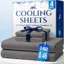 Cooling Sheets - BreezeWeave 4 PC Queen Size Cooling Bed Sheets for Hot Sleepers & Deep, Cool Rest - Cloud Soft, Silky Smooth, 16 in Deep Pocket, Ultra Durable (Graphite)
