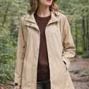 Orolay Long Packable Rain Jacket Women Waterproof Raincoat with Hood M