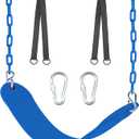 Swing Seat, 66" Heavy Duty Coated Iron Chain Sensory Swing, Therapy Swing Seat,Outdoor Playground Swing Set Accessories with Snap Hooks and Hanging Straps (Blue)