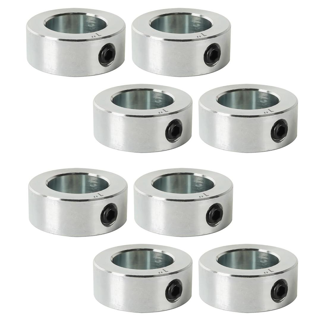 TonGass 8-Pack Zinc Plated Carbon Steel 1" Bore Shaft Collars Set, Screw Style Bore Shaft Collars with 1" Bore Size, 1-5/8" Outer Diameter, and 5/8" Width, Suitable for Automotive and Industrial Use