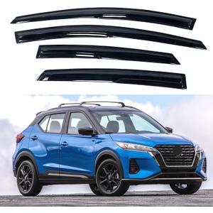 IG Window Visor for Nissan Kicks 2018-2024, Rain Guard Tape-On Extra Durable Sun Wind Side Vent Window Deflector Mugen Style, 2018 2019 2020 2021 2022 2023 2024