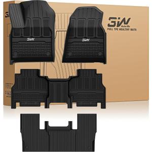 3W Floor Mats Fit for Jeep Grand Wagoneer/Grand Wagoneer L 2022-2025 2026 7 seat(Not Fit for 8 seat), All-Weather TPE Custom Fit Wagonner Floor Liner for 1-3 Rows Full Set Car Mats
