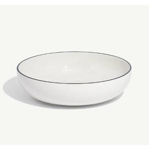 White Dinner Bowl With Black Rim 36 oz 3Pack