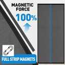 Magnetic Thermal Insulated Door Curtain Fits Door Size 36" x 82", Curtain Size 38" x 83", Thicker Layered Fabric Insulated Door Cover, Keep Warm Winter & Cool Summer, Dark Grey Fabric