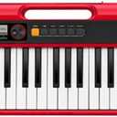 Casio Casiotone CT-S200RD  61-Key Portable Keyboard for Beginners | 400 Tones, 77 Rhythms, LCD Display, Dance Music Mode, USB-MIDI, Stereo Speakers | Includes Power Supply & Music Rest | Red