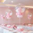 6 Pack Clear Acrylic Balloon Stand Kit, 15.75 Inch Reusable Balloon Sticks Holder With Base Perfect for Tabletop Centerpiece Party Event Decorations (15.75" 6 Pack)