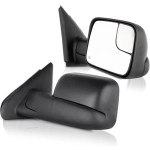 ECCPP Pair Tow Mirrors Fit For Dodge For Ram 1500 2002-2008 Pickup Truck, 2002-2008 for Dodge/Ram Black Manual