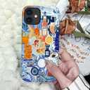 Generic Compatible with for iPhone 14 Plus,Fish European Collage Blue Phone Case for Girl Women Boy Men,Scratch Resistant Shockproof Cover Case for iPhone 14 Plus