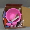 5'' Inch Sand Beach Buckets Pail with Shovels,Water Bucket for Beach Fun Great Summer Party Accessory with Postcards Ribbons Set