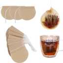 400pcs Tea Bags for Loose Leaf Tea Empty Tea Bags Loose Leaf, Disposable Round Natural Tea Filter Bags, Paper Drawstring Tea Bags Unbleached Tea Coffee Bags, Bath Spice Herbs Brewing Soup Bags (2.95'')