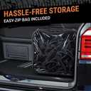 Truck Bed Cargo Net 3 x 4 Foot, Heavy-Duty Elastic Mesh with 12 Hooks and 12 Blue Clips and Storage Bag for Pickup for Cargo Netting, Securing Loads in Trailers, SUVs & Roof Racks