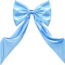 Knitgrip Large Bow Themed Party Decorations 95.7 x 68.9 Inch Giant Bow Decor Satin Ribbon Wedding Birthday Decor for Arch Wall Coquette Baby Shower Bachelorette Bridal Supplies(Blue)