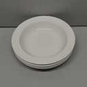 Amazon.com | DOWAN Soup and Pasta Bowls Set of 4, White Porcelain Wide Rim Salad Plates, 20 Ounces, Microwave & Dishwasher Safe: Soup Bowls