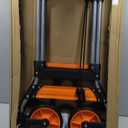 Teprovo Dolly Cart, 309 lb Aluminum Folding Hand Truck with Swivel Handle, Heavy Duty Utility Dolly Foldable Trolley with Elastic Cord, 7 Inch Wheels for Moving, Warehousing, Shopping and More
