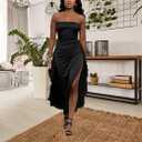 TDiooCor Women Off Shoulder Sleeveless Maxi Long Evening Dress Black (S)