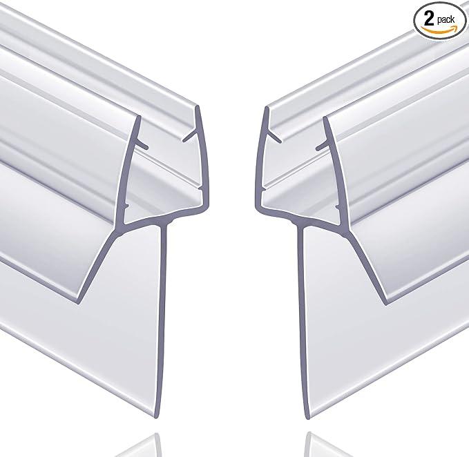 2-Pack Butecare Frameless Shower Door Bottom Seal with Long Sweep for Glass Doors – Stop Shower Leaks and Create a Water Barrier (5/16” x 36”)
