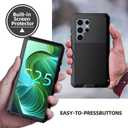 Samsung Galaxy S25 Ultra Case,Built-in HD Screen Protector Luxury Metal Extreme Shockproof Military Bumper Heavy Duty Cover Shell Case for Samsung Galaxy S25 Ultra (Black)