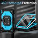 Auizotl Case for iPad (A16)11th /10th Generation 11/10.9 Inch 2025/2022 with Screen Protector Rotating Stand Shoulder Strap Pencil Holder,Military Grade Shockproof iPad Case 10th Generation,Black Blue