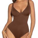 FeelinGirl Shapewear Bodysuits for Women Tummy Control Body Suits Deep V Neck Thong Body Shaper M