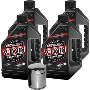 MaxHiflo VTEOCK13 Full Synthetic Engine Oil Change Kit for Harley Davidson Twin Cam V-Twin - 4 quart