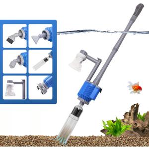 boxtech Upgraded Electric Aquarium Cleaner, 12V DC/28W Auto Fish Tank Gravel Cleaning kit 6 in 1 Change Water and Wash Sand Filter for Aquarium 10-200 Gallon (DC24V aquarium electric gravel cleaner)