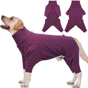 Dog Winter Coat Soft Fleece Pullover Pajamas, Fullbody Dog Cold Weather Jacket, Warm Pullover Doggie Winter Thermal 4-Legged Onesie Jumpsuit,High Collar Snowsuit Sweater for Dogs, Medium Size