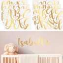 Boao Personalized Name Wall Decal Large Letter Stickers Alphabet Custom Name Stickers Nursery Wall Decal for Bedside Bedroom Classroom Home DIY Crafts(Cursive,Gold,Regular)