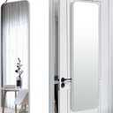 SCWF-GZ 47x14 Mirror Full Body Length Door Hanging/Rope Hang/Wall Mounted Metal Frame Rectangle Mirrors for Bedroom Bathroom Dressing Living Room 47 inch Silver