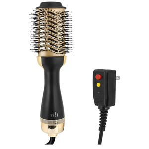 Hot Air Brush Dryer, Oval Brush for Blow Drying, Hair Dryer Brush One-Step Hot Air Styling Tools, 1000W, Ceramic Coating, 3 Heat Settings, 360 Swivel Cord, Black & Gold