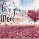 Mother's Day I Love You Mom Jigsaw Puzzle for Adults 1000 Pieces Maple Leaves Heart Mom/Grandmother Mother Birthday/Christmas/Thanksgiving Day Gift Puzzles Home Wall Decor 20''x 30''