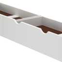 White Wood Underbed Storage Drawers on Wheels - Bedroom Dresser Organizer Shelf - Set of 2 - Perfect for Small Spaces and Storing Clothes - 9 3/8 in. H - Works with Any 9.75 in. and Bed Frame