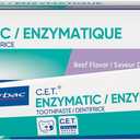 Virbac C.E.T. Enzymatic Toothpaste Eliminates Bad Breath by Removing Plaque and Tartar Buildup Best Pet Dental Care Toothpaste Beef Flavor 2.5 Oz Tube (Color Varies)