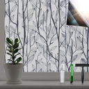 DKTIE Window Film Privacy with Installation Tools, Decorative Stained Glass Window Clings for Home, Static Cling Window Sticker for Front Door, Bathroom, Glass Door (Dark Green, 35.4'' x 78.7'')