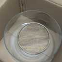 Large Glass Salad Bowl Set, 150 oz Salad Bowl with Acacia Wood Base and Salad Serving Utensils, Trifle and Fruit Bowl, Serving Bowls for Party, Dessert, Popcorn, Chips, Pasta, Kitchen Must Haves