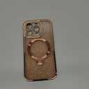 Offical Desert Titanium for iPhone 16 Pro Case with 360 Spin Stand [DIY Glitter Cardstock] [Fit for MagSafe] 16FT Mil-Protection Polished for iPhone 16 Pro Case with Stand 6.3'', Desert Titanium