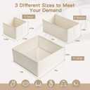 Criusia Drawer Organizer Clothes, 14 Pack Dresser Organizer for Baby Clothes, Underwear, Sock- Foldable Closet Organization and Storage Dividers Bins for Nursery, Bedroom and Dorm (Beige)