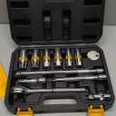 12-Piece 3/8" Drive Spark Plug Socket Set with Ratchet Handle, Universal Joint, Spark Plug Gapper & Extension Bar, 9/16", 5/8", 3/4", 13/16", 14mm, 18mm, CR-V Sockets with Rubber Holding Rings