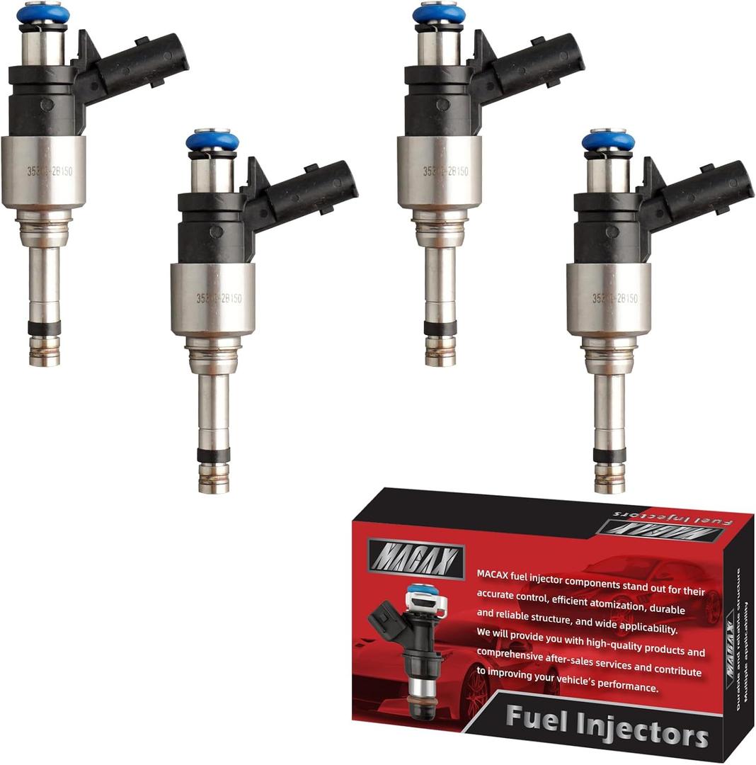 Set of 4 Fuel Injectors 35310-2B150 FJ1435 Replacement Compatible with Hyundai Accent 2018-2019 Kia Rio 2018-2019 Soul 2017-2019 Excludes Turbo Models 1.6L L4 - Replaces 353102B150
