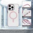 OKBUOK for iPhone 14 Pro Max Case [Compatible with Magsafe],Girls Women Clear Magnetic Case Silicone Shockproof Protective Cover with Pattern Classic Pink