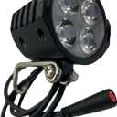 Ebike LED Headlight 2 Pin Female Waterproof Connector Ultra-Bright 12W 300 Lux High-Brightness Night Riding Front Light for 48V 36V Mountain Bike,Folding Bike and E-Scooter