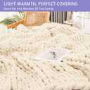 Bigacogo Chunky Knit Throw Blanket for Couch, 51x63 inches, 100% Hand Knitted with Thick Jumbo Chenille Yarn, Cozy Soft Large Rope Knot Cable Crochet Blankets for Sofa Bed Living Room, Beige, 51"x63" (Large Size Throw