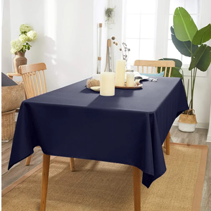 Navy Blue Rectangle Tablecloth 54 x 80 Inch 210 GSM Stain&Water Wrinkle Resistant Washable Fabric Table Cloth for Dining Table Buffet Parties Outdoor Picnic Camping Kitchen