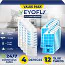 VEYOFLY Fruit Fly Traps for Indoors, Fly Trap Indoor, (4 Device + 12 Refills) Fly Catcher Indoor, Gnat Traps for House Indoor, Fly Trap, Plug in Light Flying Insect Trap, Bug Killer