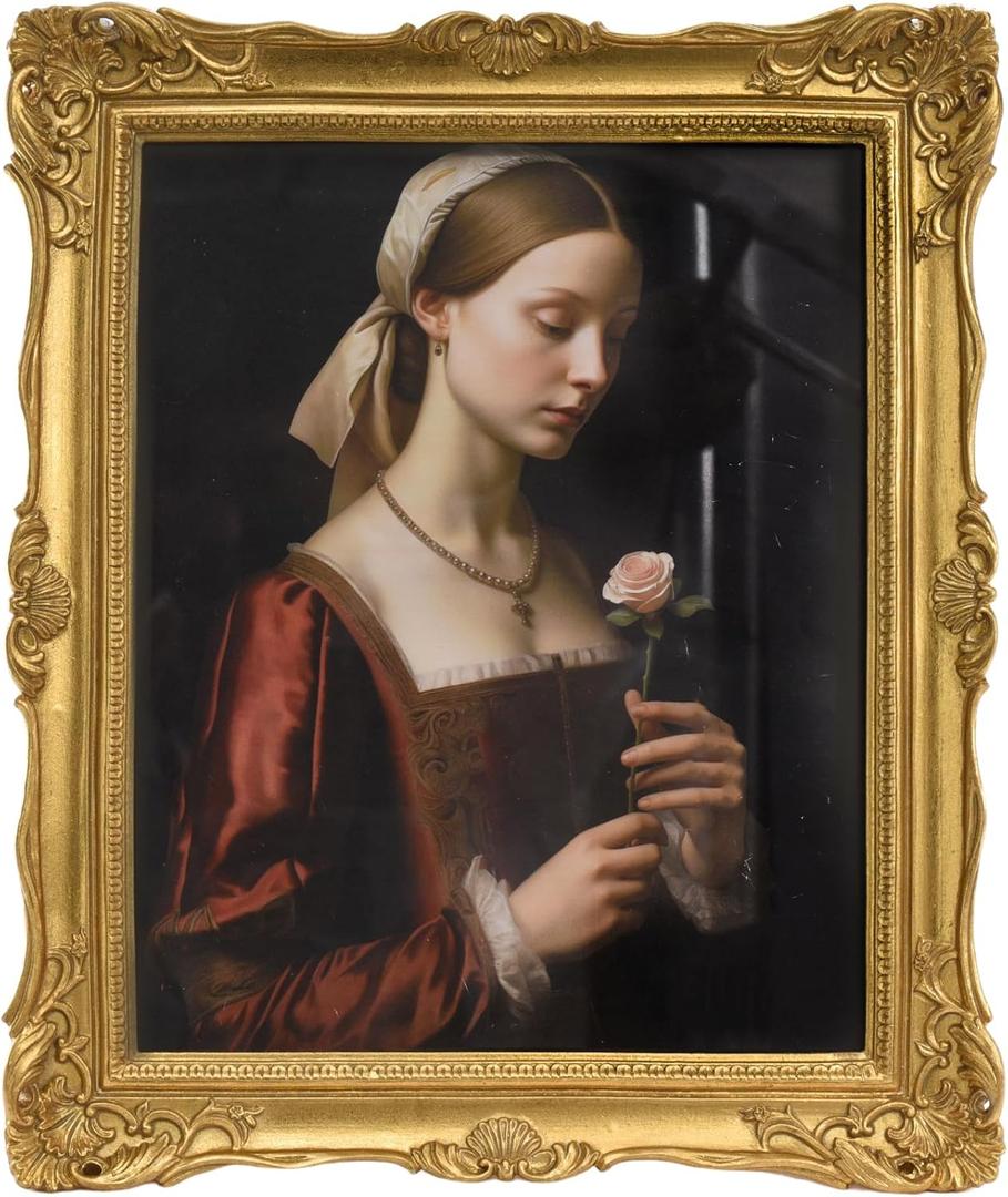 Vintage 11x14 Picture Frame Gold, Textured Antique Picture Frames with Embossed Flower Design, Ornate Frame for 11x14 Photo, Resin Antique Frames Tabletop & Wall Hanging, Home Decor
(Gold)