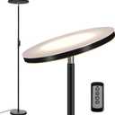 JOOFO Floor Lamp,30W/2400LM Sky LED Modern Torchiere 3 Color Temperatures Super Bright Floor Lamps-Tall Standing Pole Light with Remote & Touch Control for Living Room,Bed Room,Office (Black-Gold)