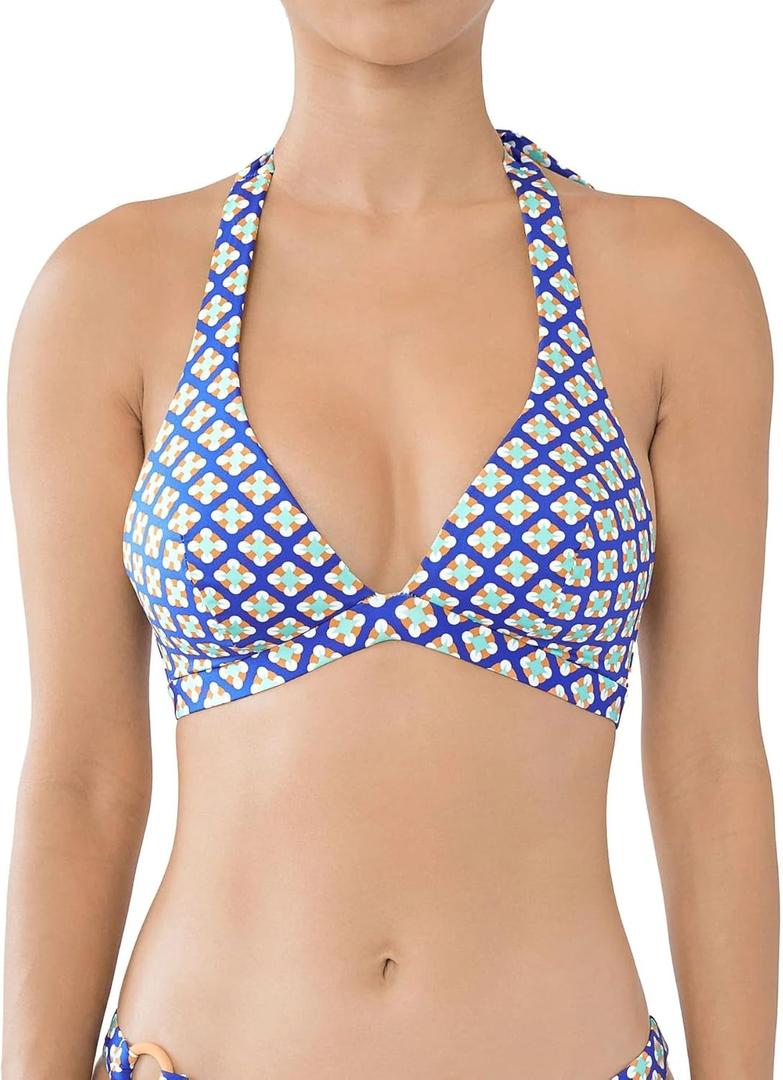 Huit Women's Triangle Bra (34D, Blue)