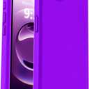 Vooii Compatible with iPhone 17e Case and for iPhone 16e Case, Liquid Silicone Upgrade [Camera Protection] [Anti-Scratch Microfiber Lining] Shockproof Phone Case for iPhone 17e/16e 6.1" - Neon Purple