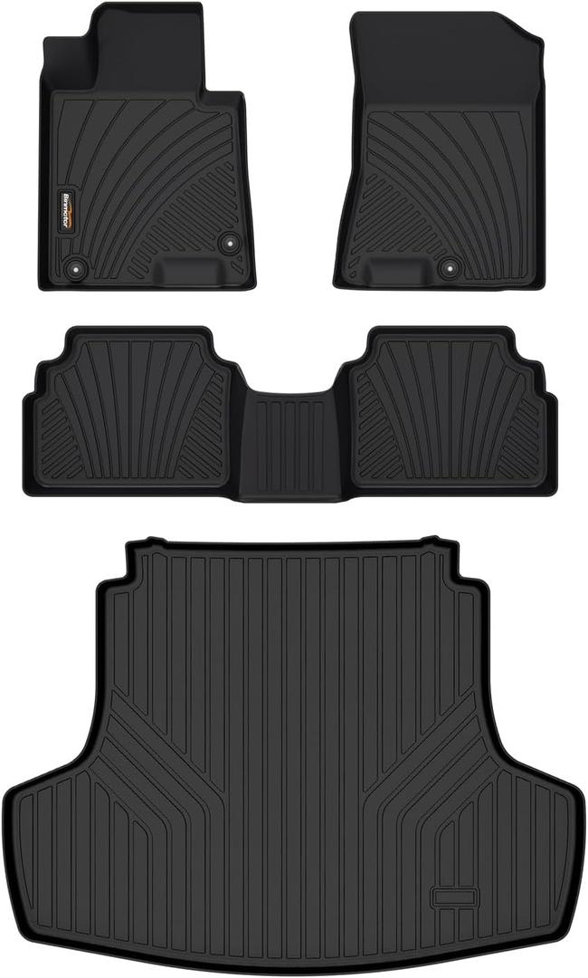 Binmotor-All Weather Floor Mats & Cargo Liner Set for Kia K5 2021-2026 (Only FWD) / 2020-2026 Hyundai Sonata (Only FWD and Gas Version) Car Accessories for Kia K5 